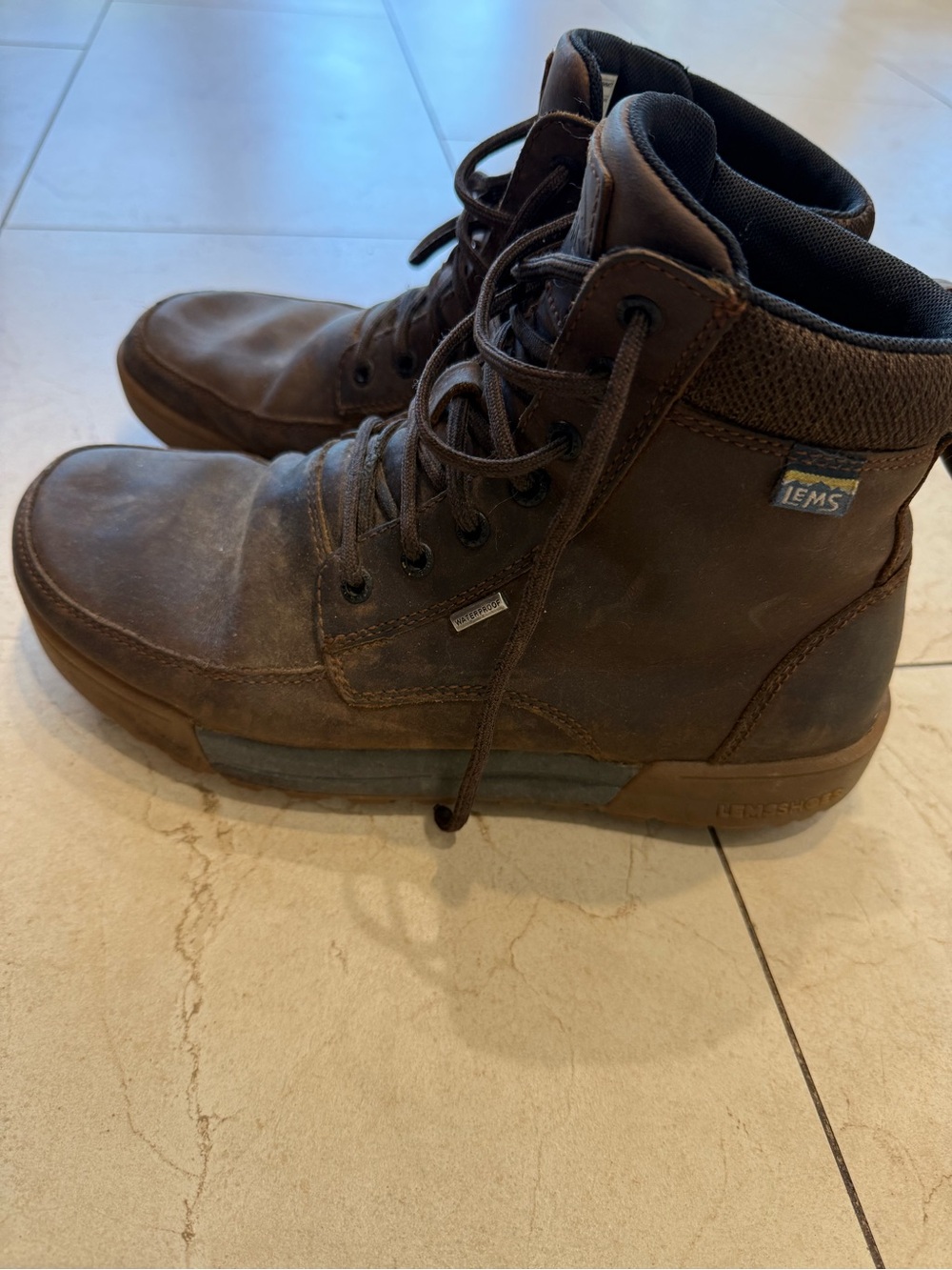 LEMS men’s waterproof hiking boots size 10
